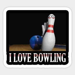 I Love Bowling Sticker